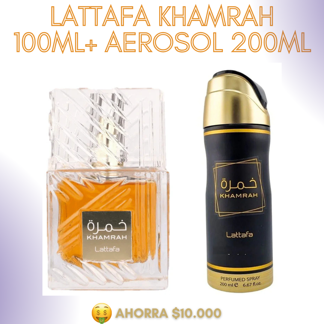 Promo 6 Lattafa Khamrah (CAJA) + aerosol
