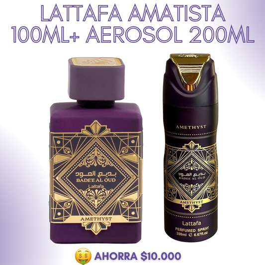 Promo 2 Lattafa amatista (CAJA) + aerosol